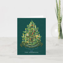 Cartão de Árvore de Natal Personalizado Clássico d