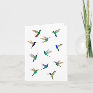 Notas Cartão de Beija-flores Tropicais para todas as oca