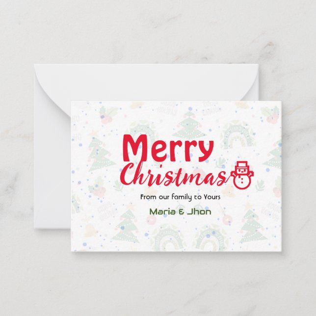 Notas Cartão de Boas Festas de Natal (Frente)