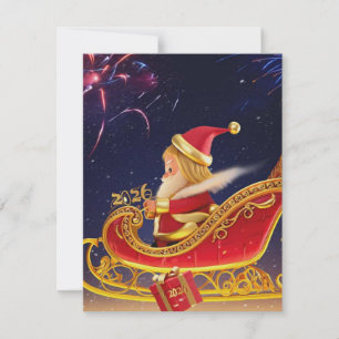 Notas Cartão de Boas Festas do Papai Noel 3D – Festivo H