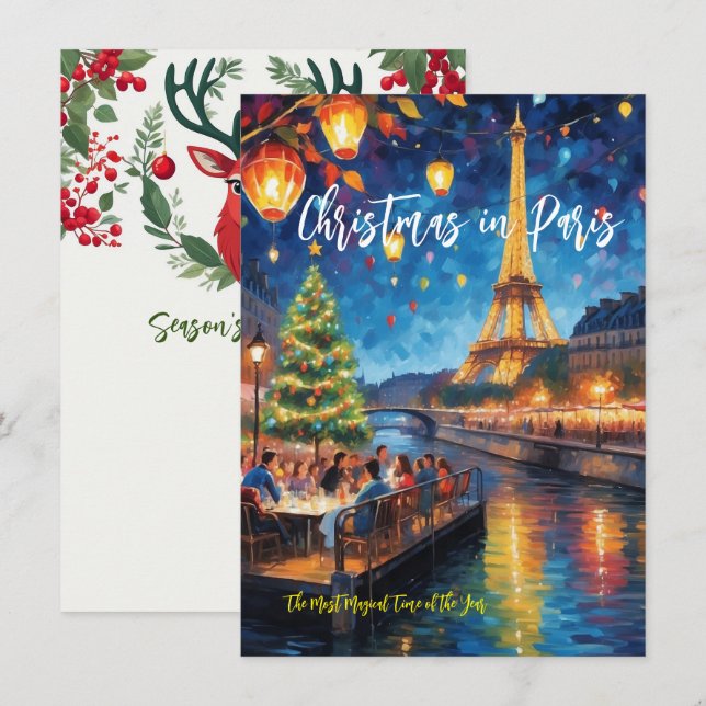 Notas Cartão de Boas Festas 'Natal em Paris' (Frente/Verso)