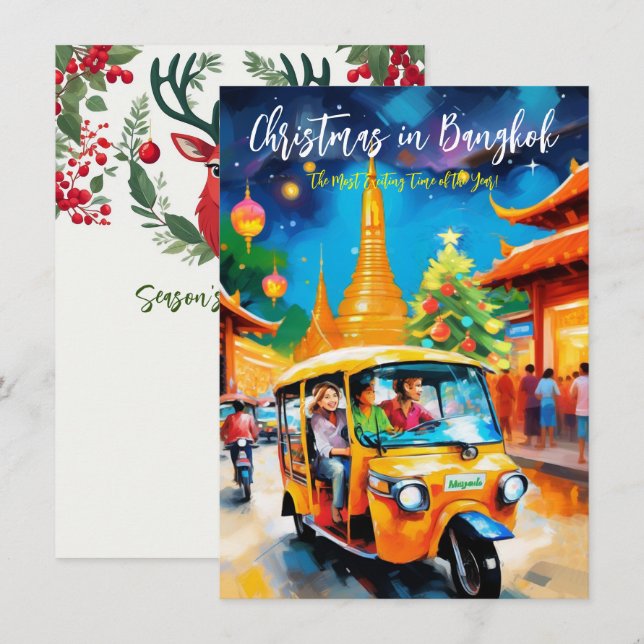 Notas Cartão de Boas Festas ‘Natal Longe em Banguecoque’ (Frente/Verso)