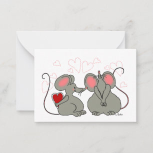 Notas Cartão de Boas Vindas em Branco do Amor de Rato Al