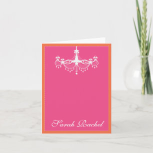 Notas Cartão de candelabro cor-de-rosa e laranja