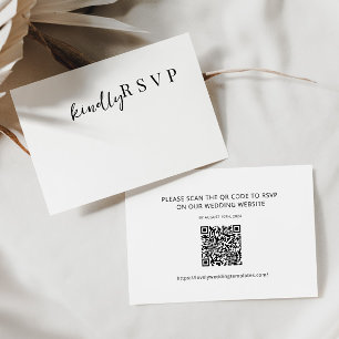 Notas Cartão de Código QR RSVP de Casamento Minimalista 