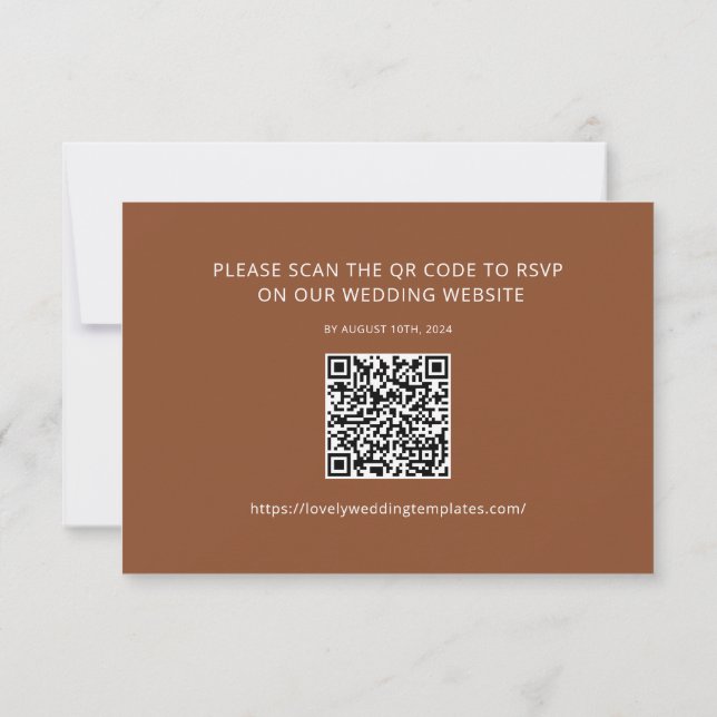 Notas Cartão de Código RSVP RSVP de Casamento Minimalist (Verso)