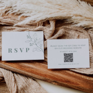 Notas Cartão de Código RSVP RSVP de Casamento Verde de S