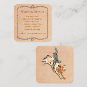 Notas Cartão de Detalhes do Casamento do Longhorn Wester