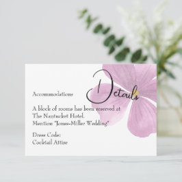 Notas Cartão de Detalhes do Casamento - Tema Floral Roxo