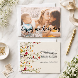 Notas Cartão de Dia das Mães com texto elegante e foto