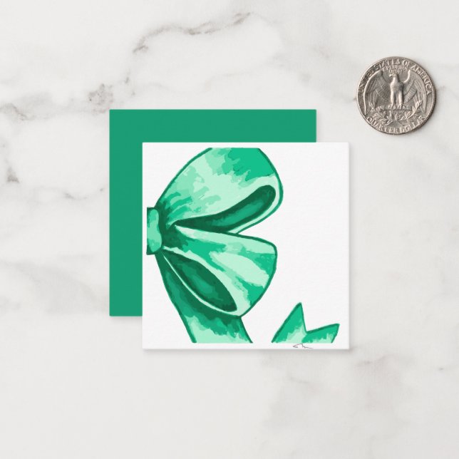 Notas Cartão de Envio com Arco em Aquarela Verde (Frente/Verso In Situ)