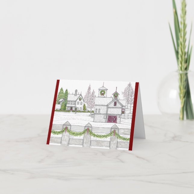 Notas Cartão de Fazenda Vintage Natal (Frente)