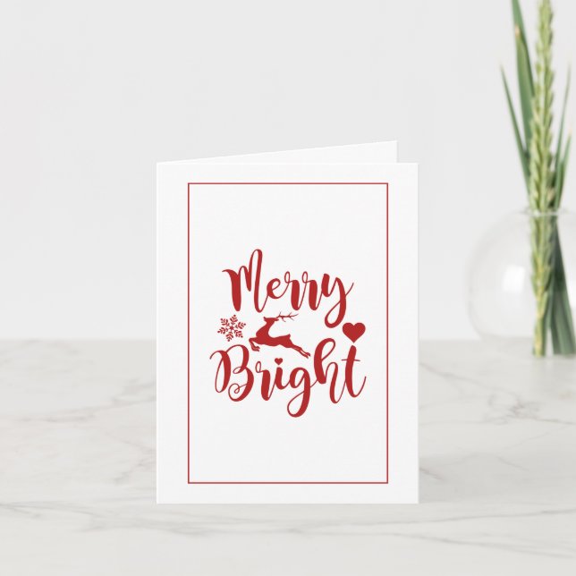 Notas Cartão de Feriado Vermelho Feliz de Natal (Frente)