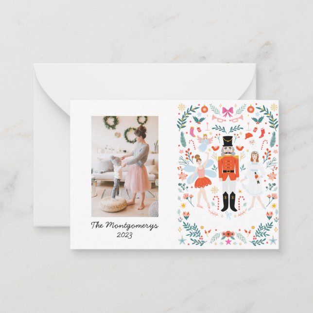 Notas Cartão de Férias de Natal do Nutcracker Design (Frente)