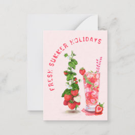 Notas Cartão de Férias de Verão com Bebida Fresca de Mor