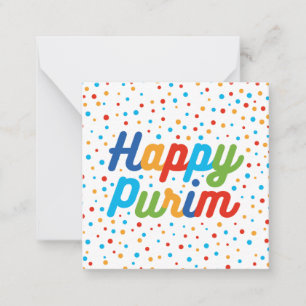 Notas Cartão de Festa Purim Quadrado Plano