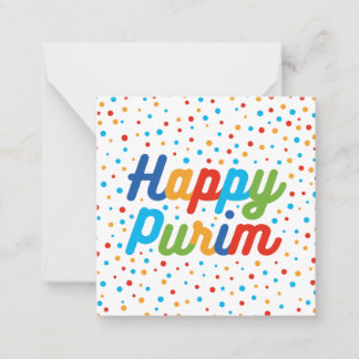 Notas Cartão de Festa Purim Quadrado Plano