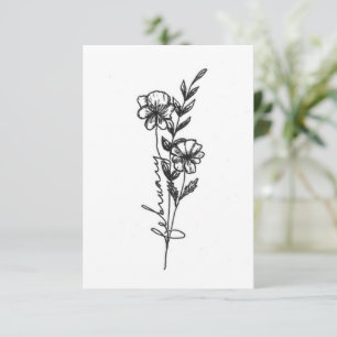 Notas Cartão de flor mês de nascimento de fevereiro