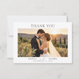 Notas Cartão de Foto de Agradecimento de Casamento Moder