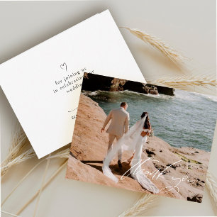 Notas Cartão de Foto de Casamento com Script de Agradeci