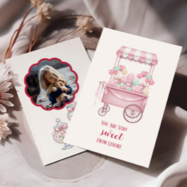 Notas Cartão de Foto de Dia dos Namorados Tema de Doces 