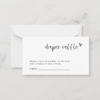 Notas Cartão de Jogo de Chá de fraldas Raffle Fralda Boh