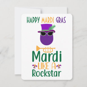 Notas Cartão de Mardi Gras Como Uma Rockstar