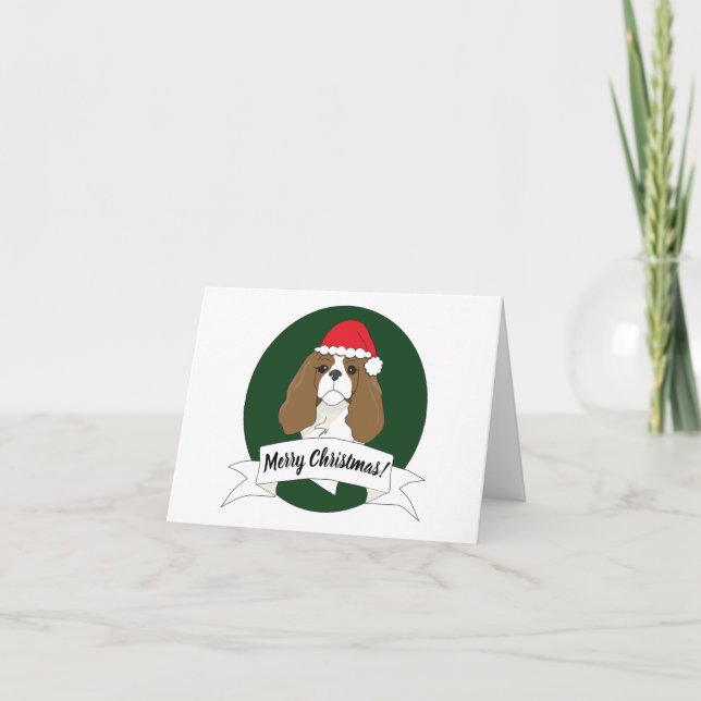Notas Cartão de Natal Blenheim King Charles Cavalier (Frente)