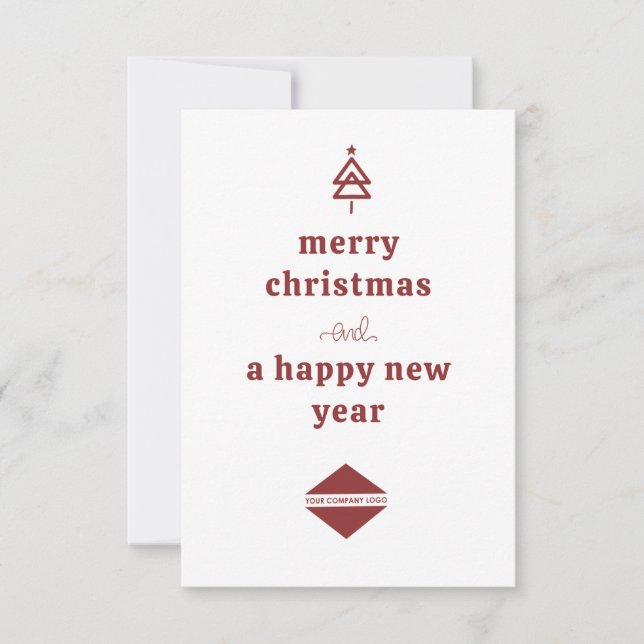 Notas Cartão de Natal com Logotipo Empresarial e Árvore  (Frente)