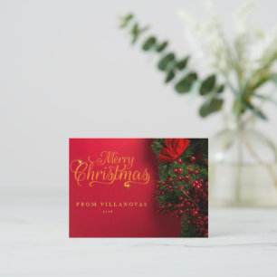 Notas Cartão de Natal Coroa de Natal Vintage Vermelho