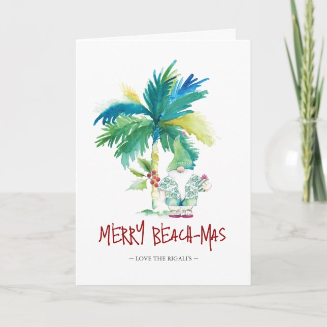 Notas Cartão de Natal de Praia Tropical (Frente)