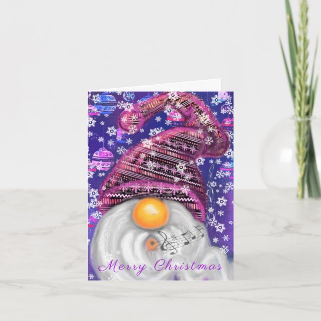 Notas Cartão de Natal do Gnome Feliz (Frente)