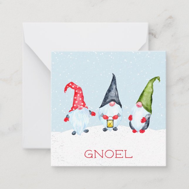 Notas Cartão de Natal dos Gnomos Gnoel Christmas (Frente)
