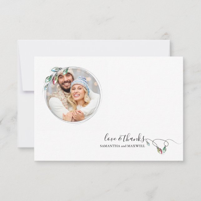 Notas Cartão de Natal Escandinavo Única de Agradecimento (Frente)