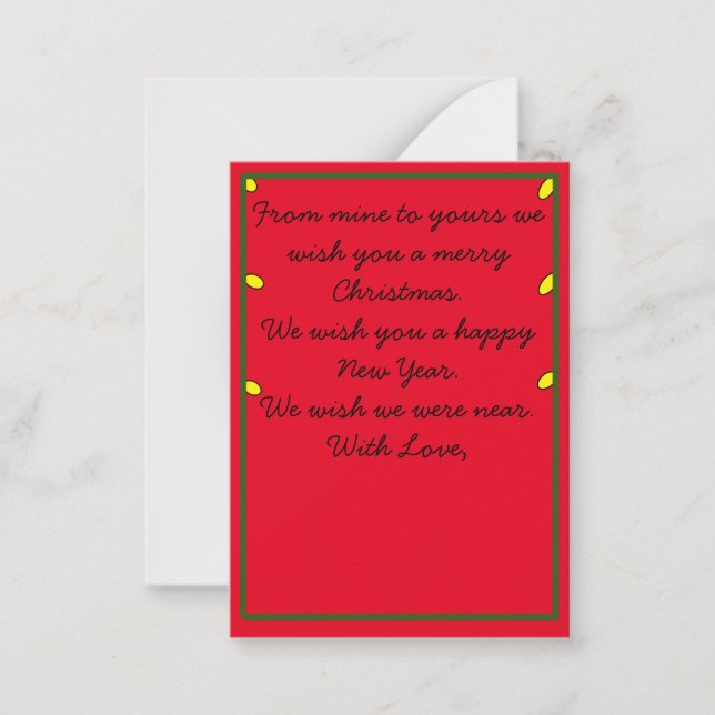 Notas Cartão de Natal - muito longe (Frente)