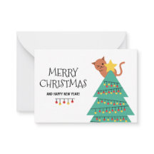 Cartão de Natal Personalizado Gato Feliz Natal