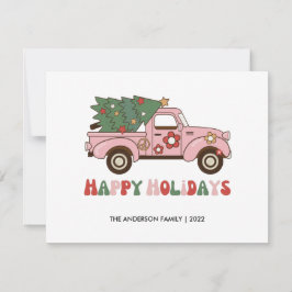 Notas Cartão de Natal Retro Truck Feliz Natal