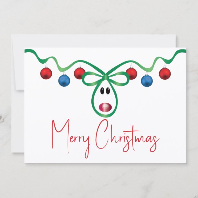 Notas Cartão de Natal Simples Com Texto Personalizado (Frente)