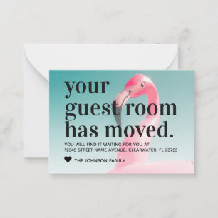 Notas Cartão de Novo Endereço Tropical Flamingo Novo