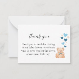Notas Cartão de Obrigado Baby Shower - Meninozinho Doce