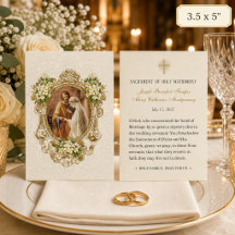 Cartão de Oração de Casamento Católico Romano