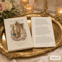 Cartão de Oração de Casamento Católico Vintage Sag