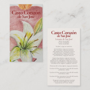 Notas Cartão de Oração de Casto Coração de São José - Li