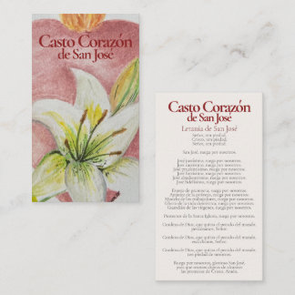 Notas Cartão de Oração de Casto Coração de São José - Li
