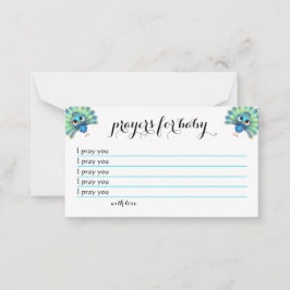 Notas Cartão de Oração de Chá de fraldas Pavão Azul