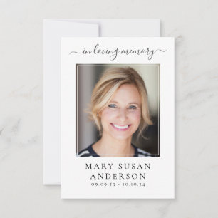 Notas Cartão de Oração Memorial de Fotografia Funeral da