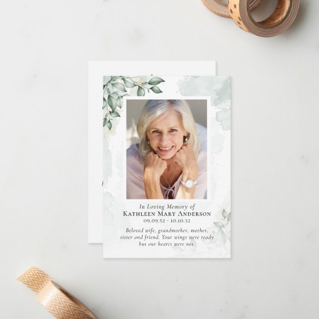 Notas Cartão de Oração Memorial Eucalyptus (Frente/Verso In Situ)