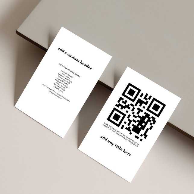 Notas Cartão de Orçamento de Tendência Moderna de Código (QR Code Simple Modern Business Card)