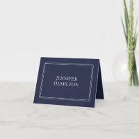 Cartão de Posicionamento Azul Naval Elegante