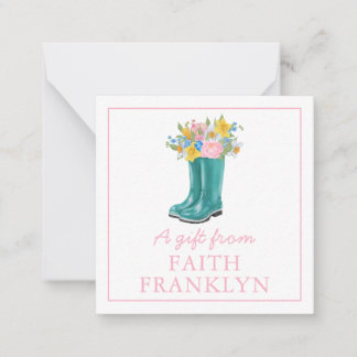 Notas Cartão de Presente Personalizado de Botas Florais